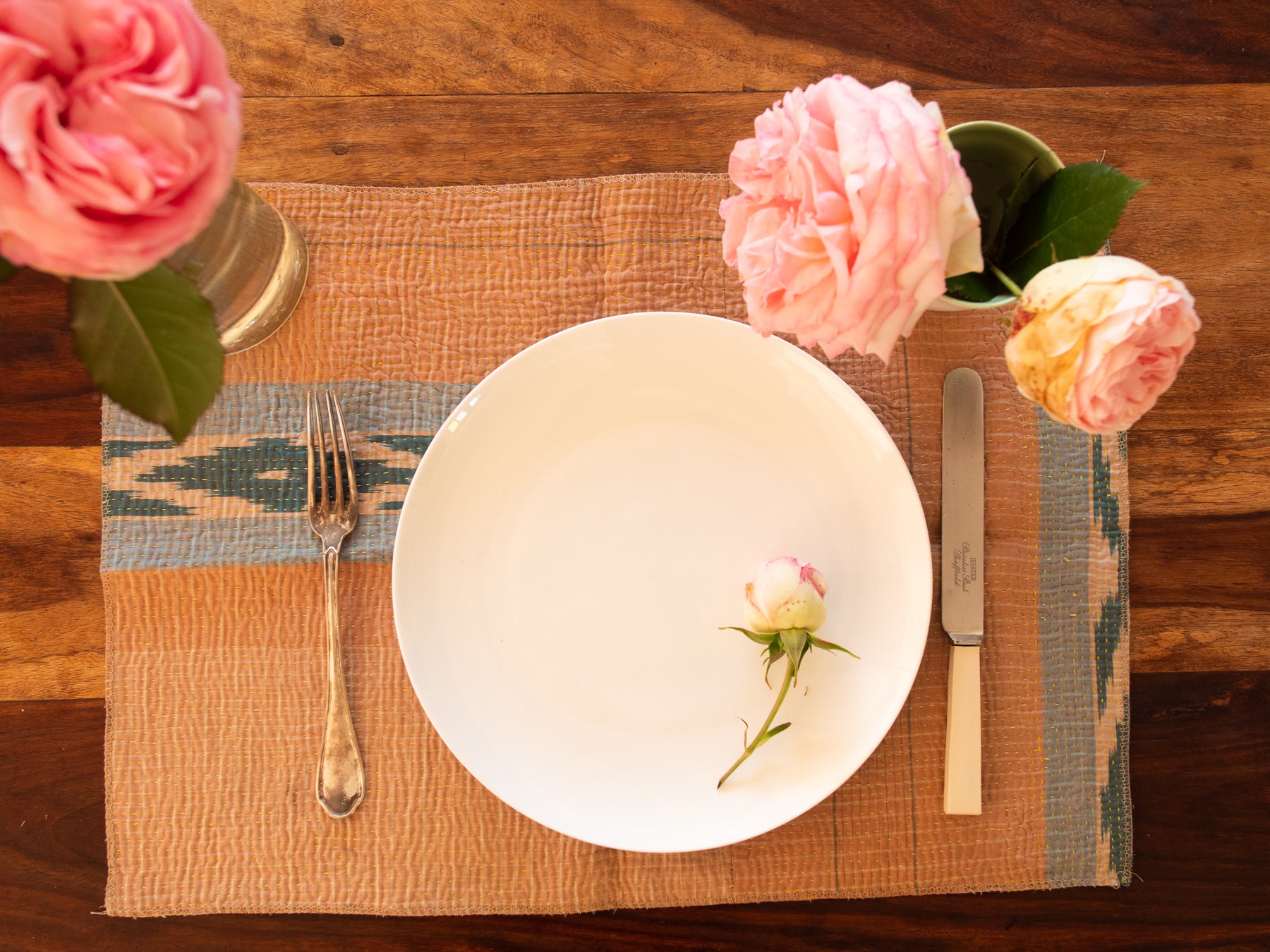 Set de table en coton recyclé, kantha Set de table en coton recyclé, kantha