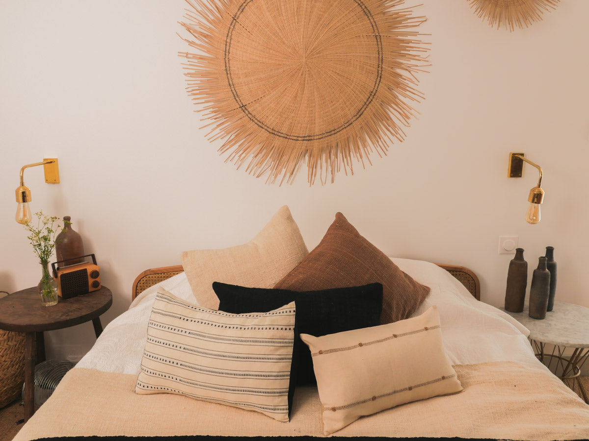 Noir hausse de coussin en coton recyclé Noir hausse de coussin en coton recyclé
