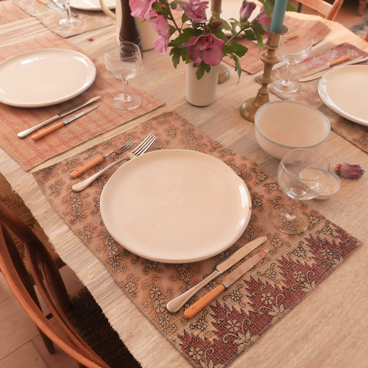 Set de Table  en coton recyclé, vintage Kantha. Place mats.