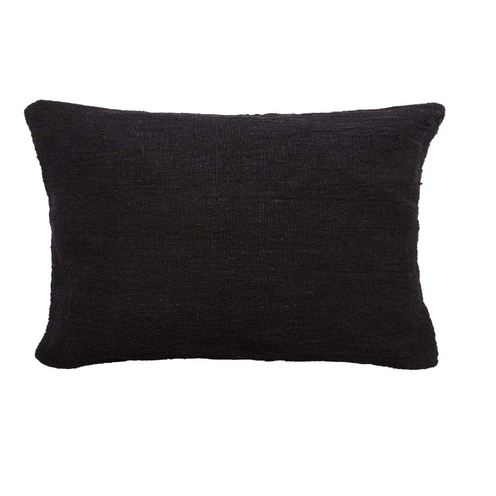 Noir hausse de coussin en coton recyclé