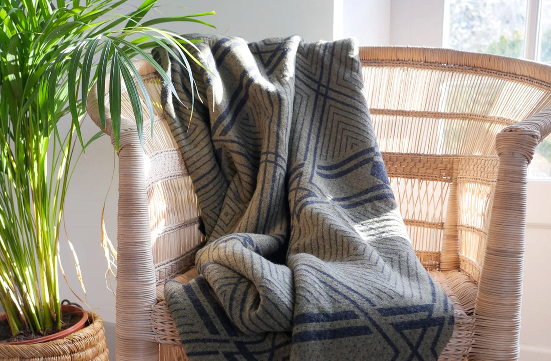 Plaid en maille fabriqué en France