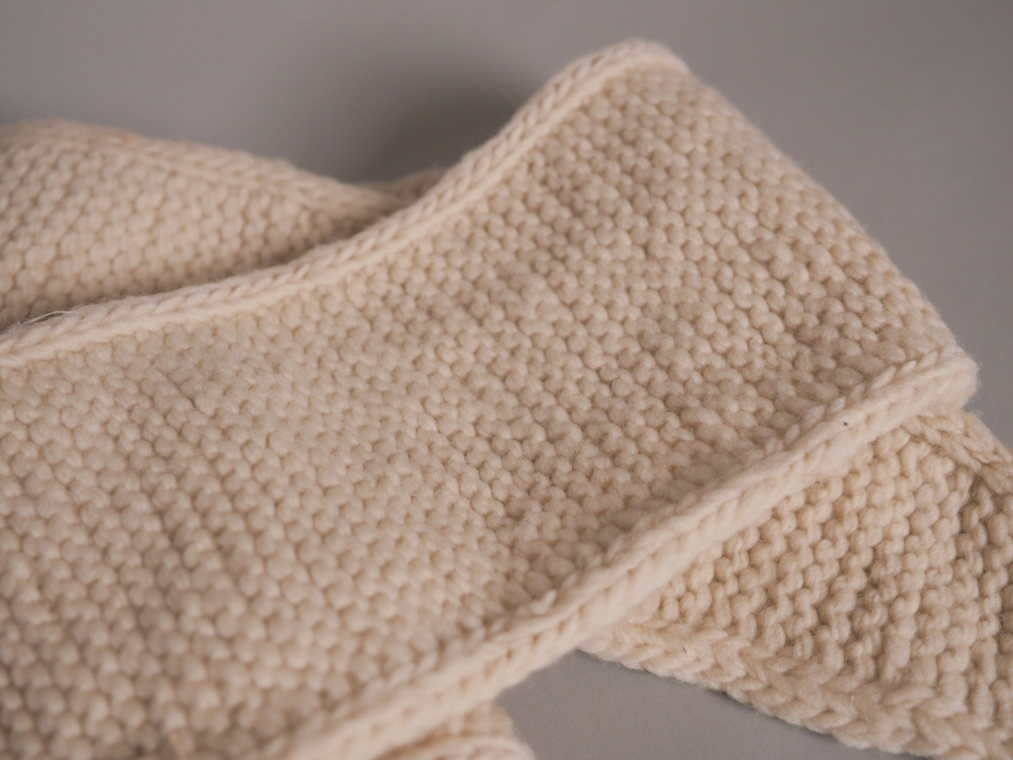 Écharpe cravate artisanale tricotée à la main, 100% laine