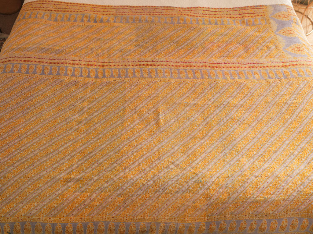 Couvre-lit Kantha Vintage en Coton Recyclé: Violet Cottage