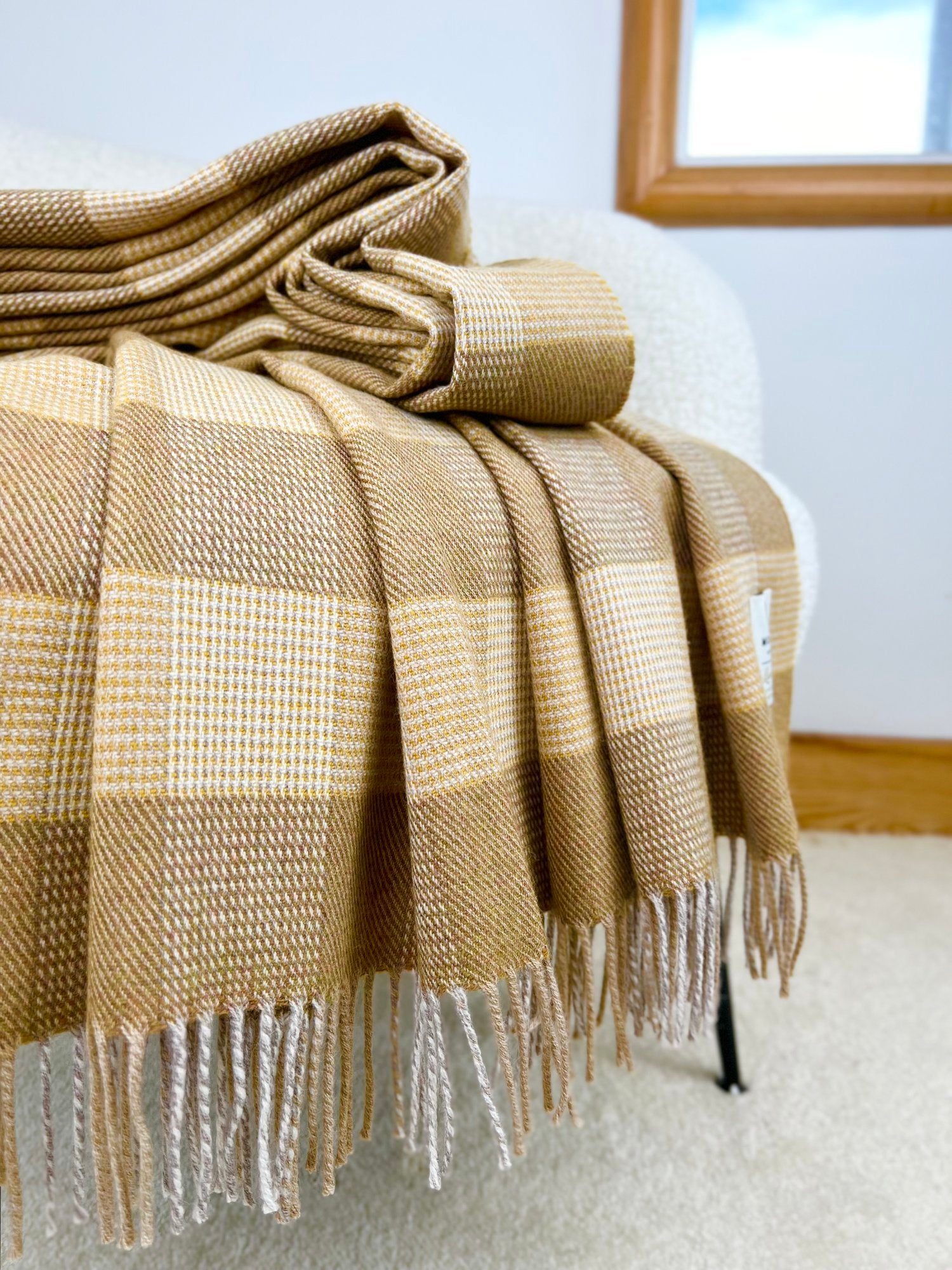 Plaid en laine d'agneau merino, “Aisling" Image secondaire du produit