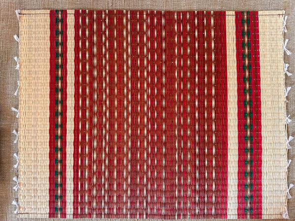 Handwoven place mat, Rainbow River RED