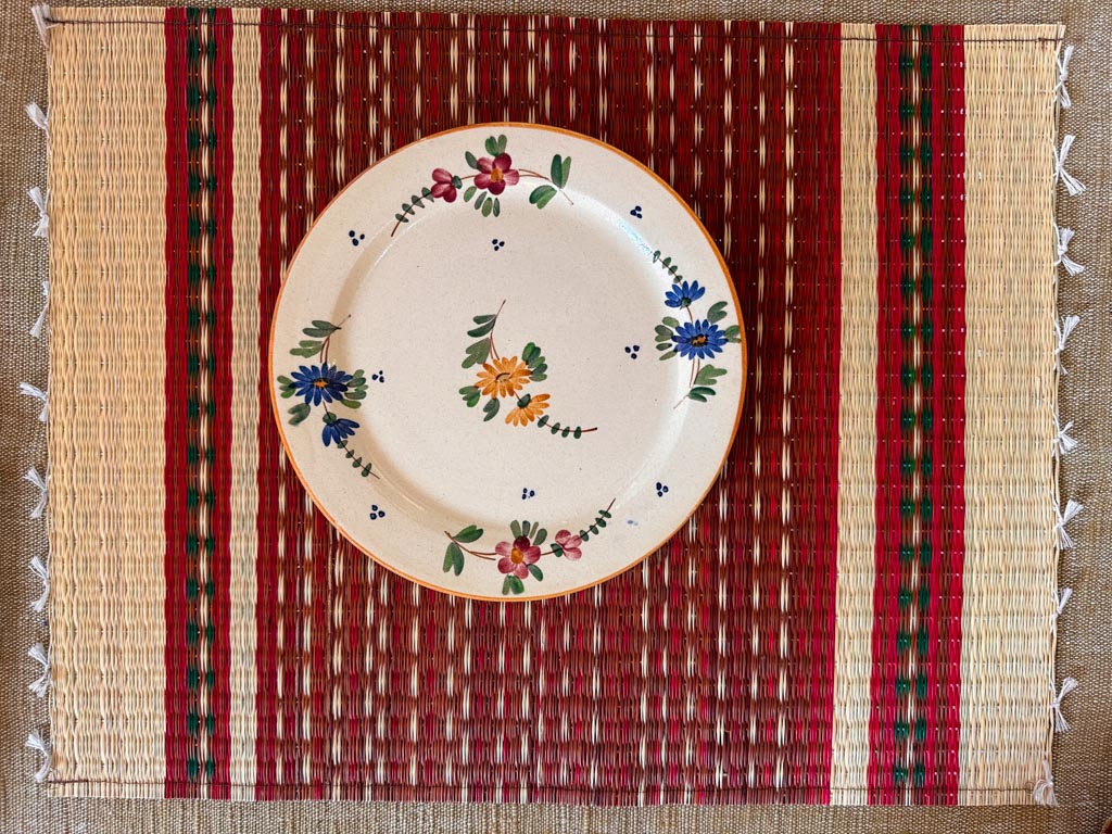 Set de table tissé main, Rivière Rainbow RED