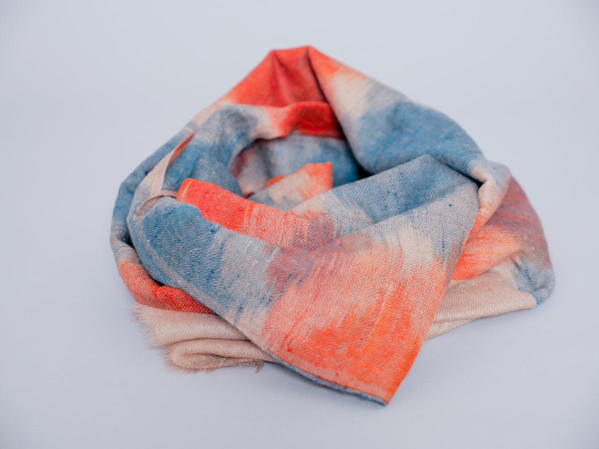 Echarpe tissé main en pur pashmina cachemire Image principale du produit