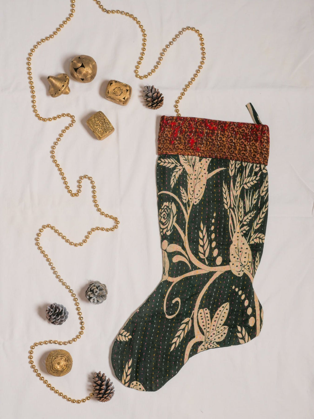 Chaussettes de Noël, Vintage Kantha Grande