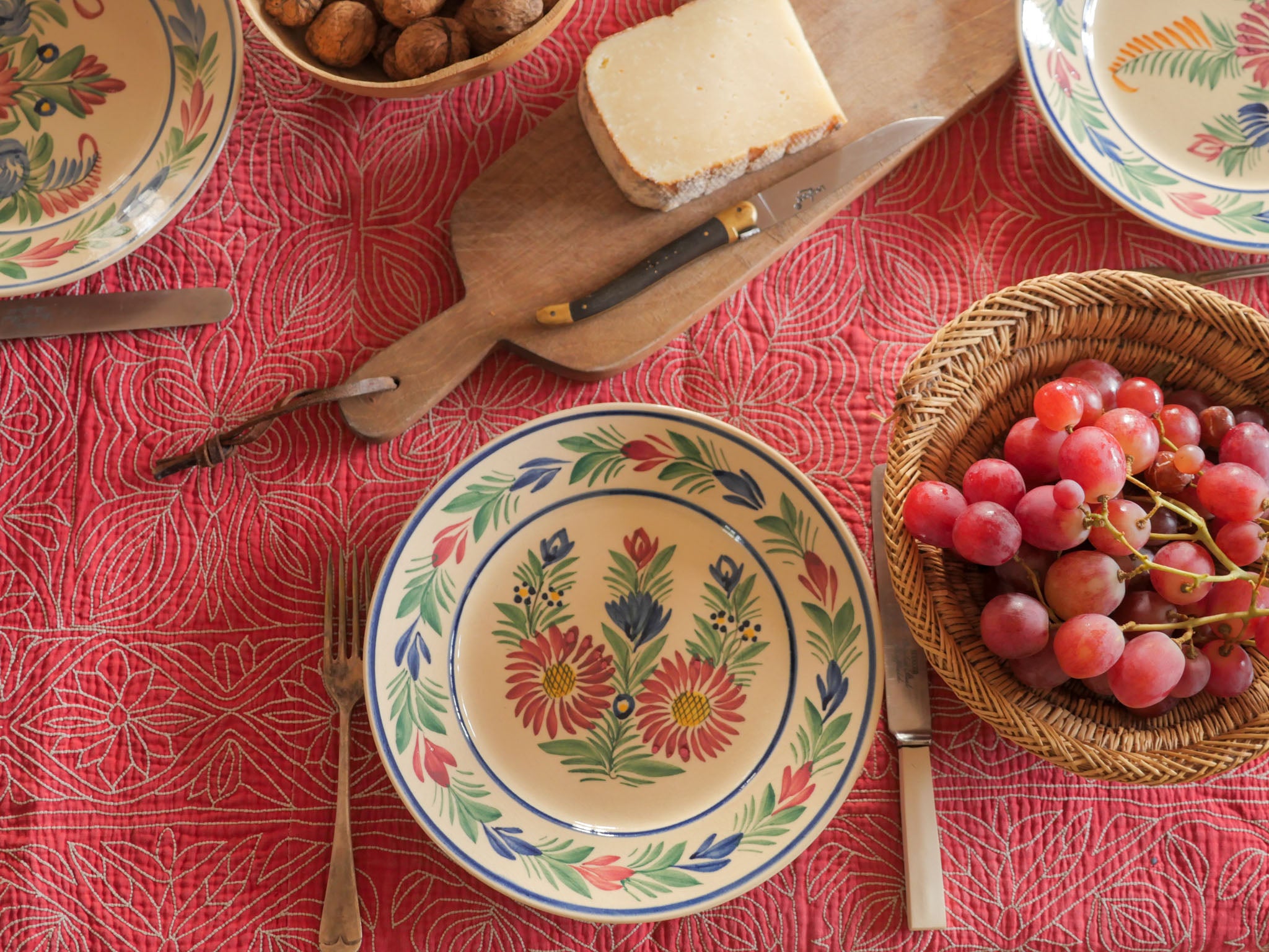 Plaid brodé maiin vintage