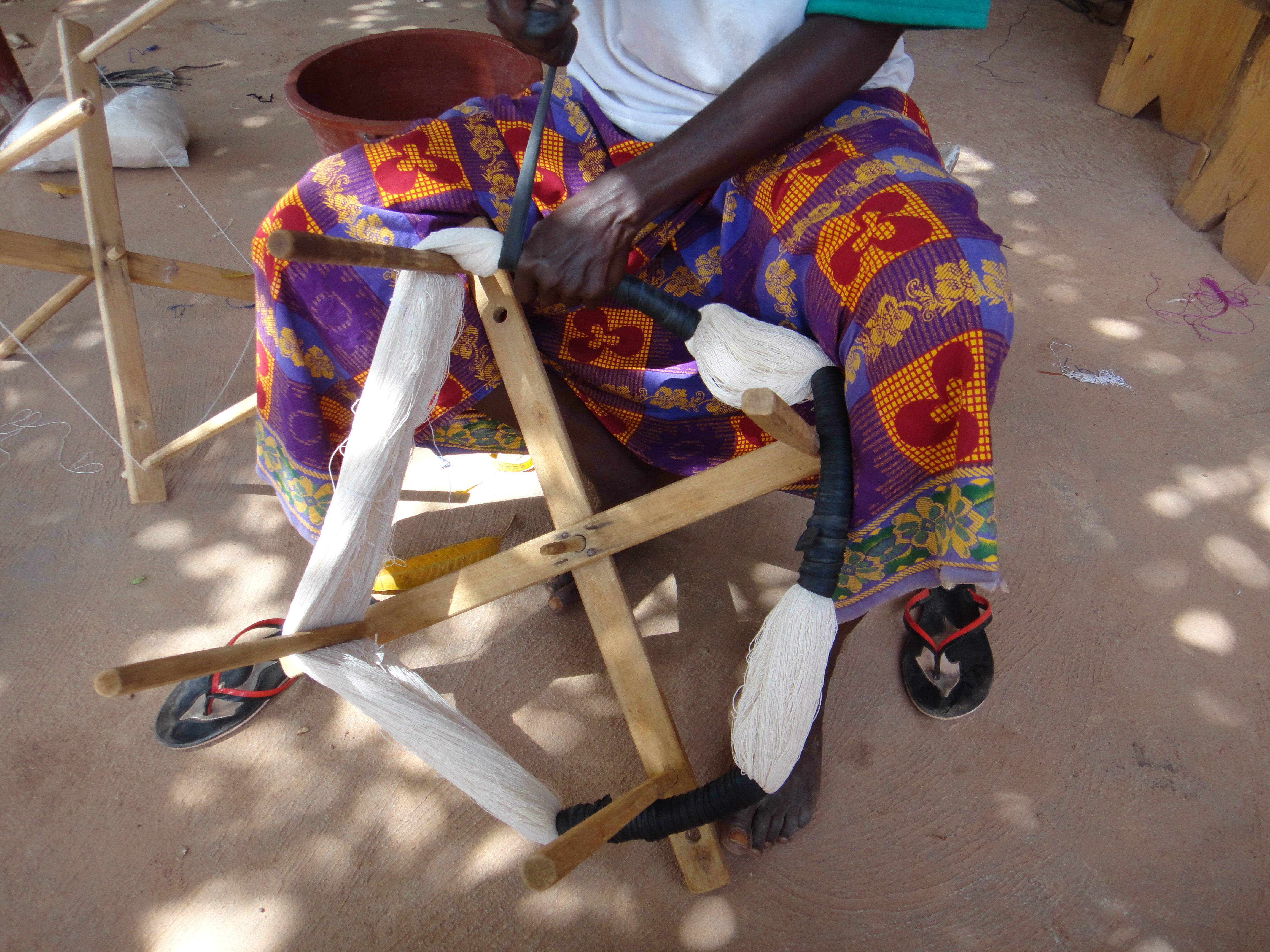Préparation du coton pour le tissage