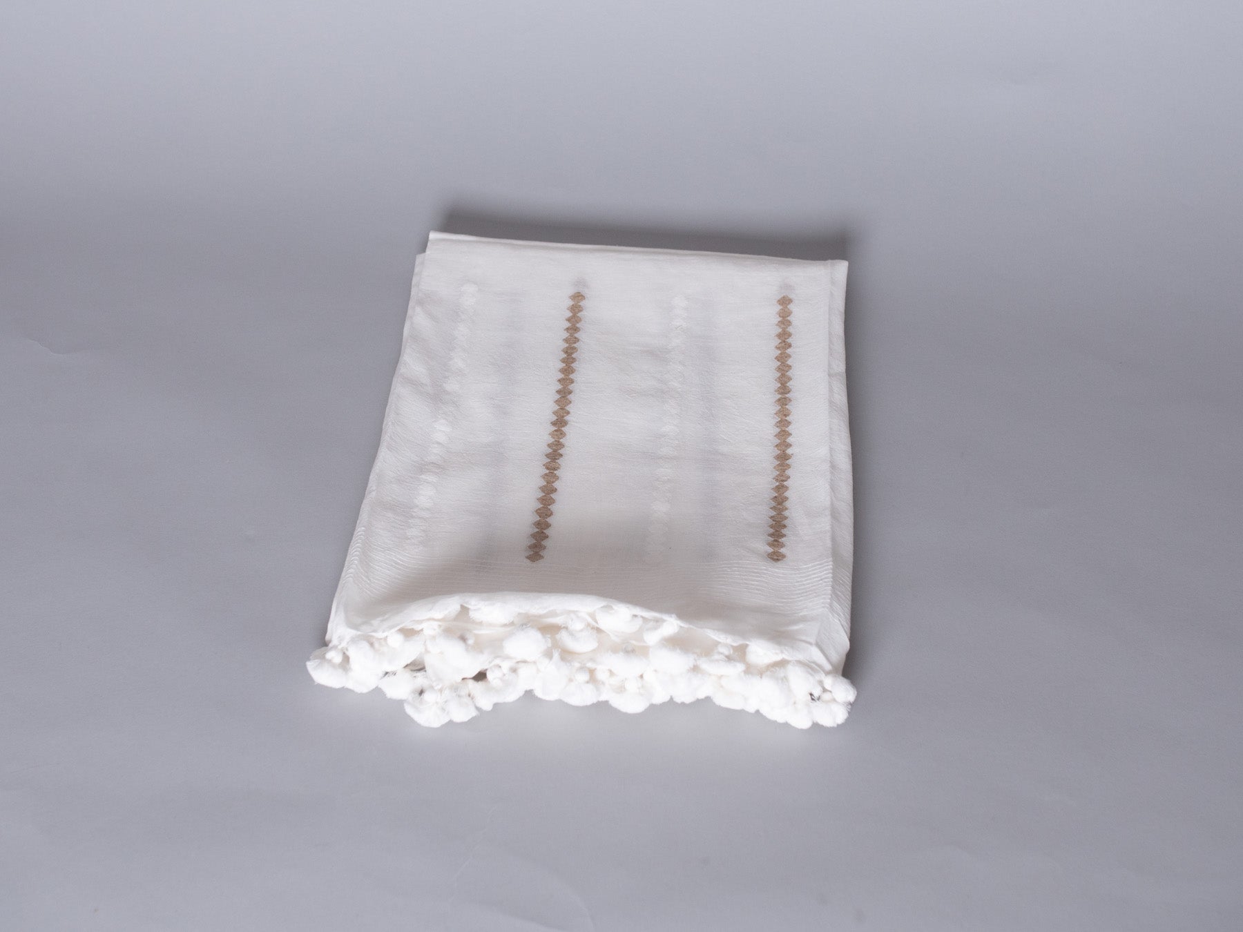 Chale Dupatta Blanc Ghicha Image secondaire du produit
