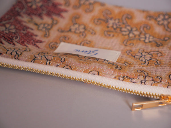 Kantha trousse en coton recyclé, grigri