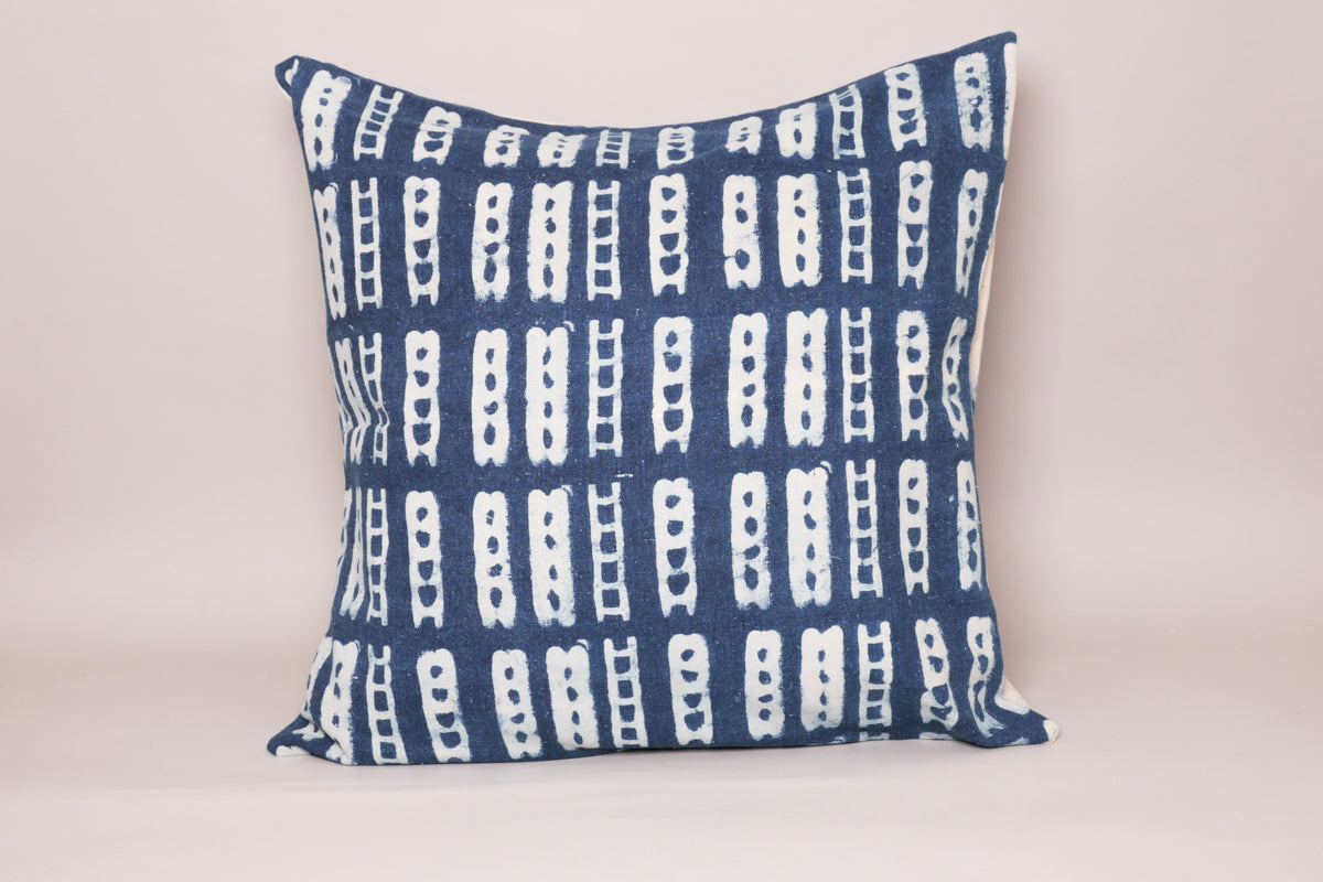 Coussin Tissé Main Indigo