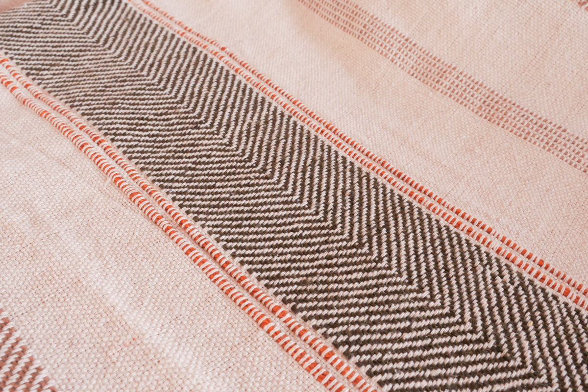 Kaki stripe khadi, tissé main