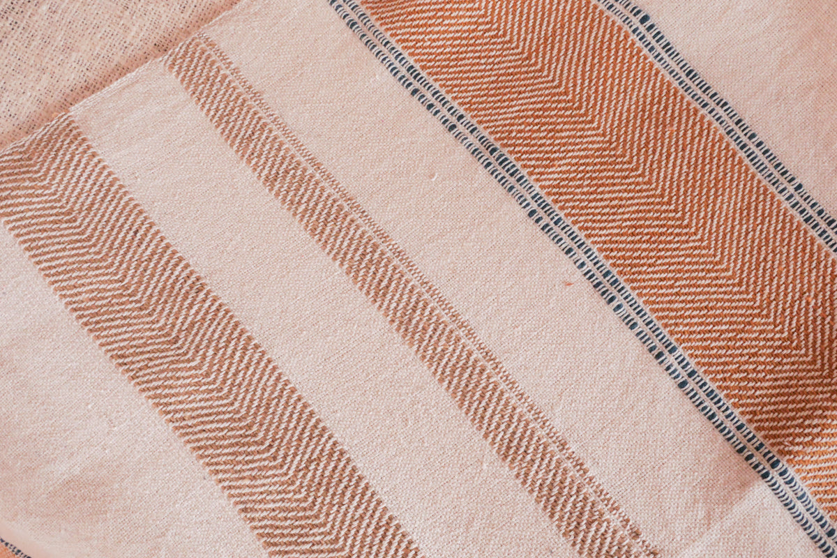 Ochre stripe khadi, tissé main