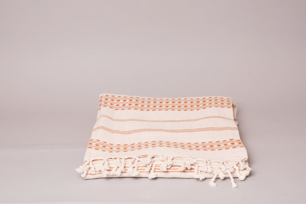 Diamond ochre coton tissé main