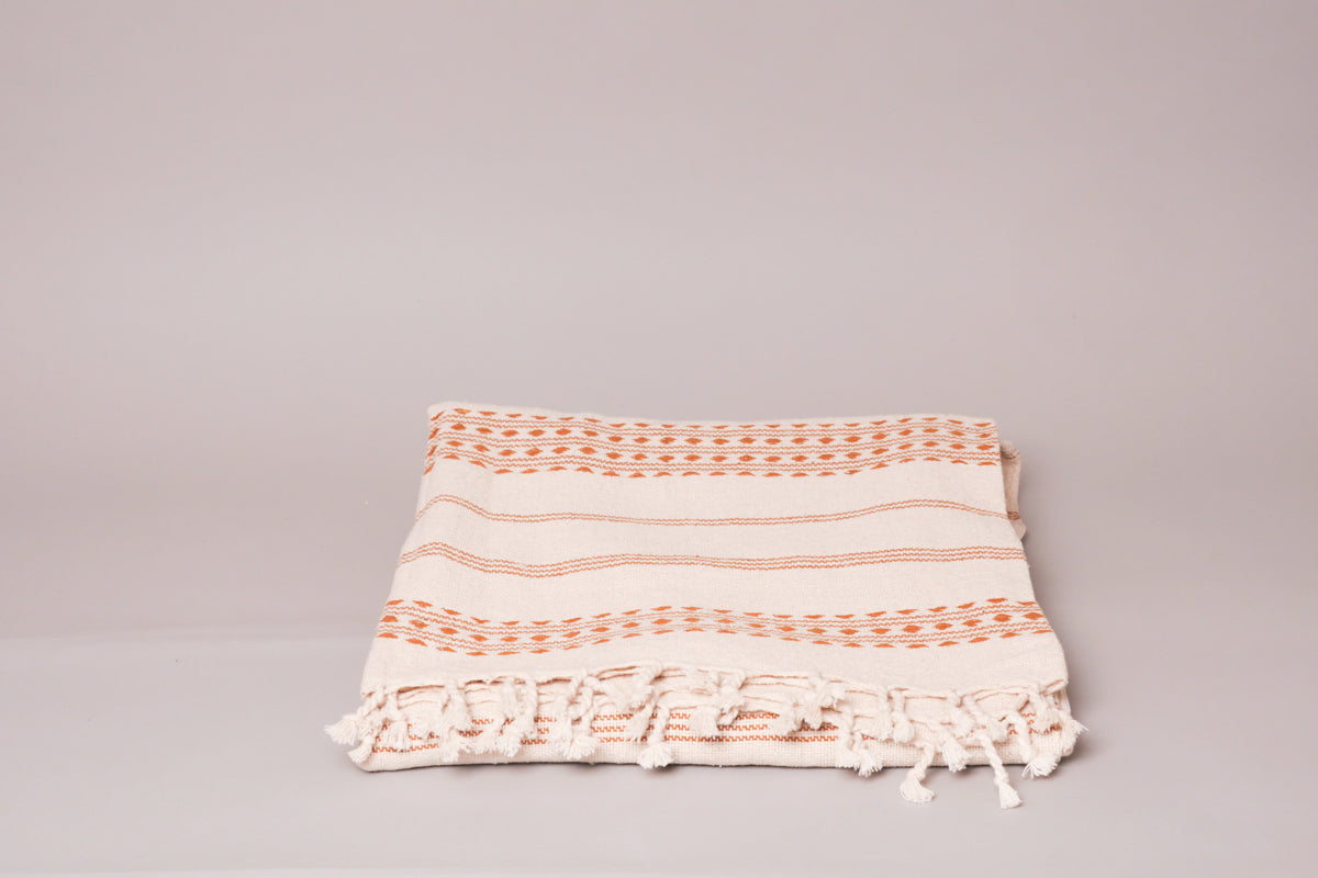 Diamond ochre coton tissé main