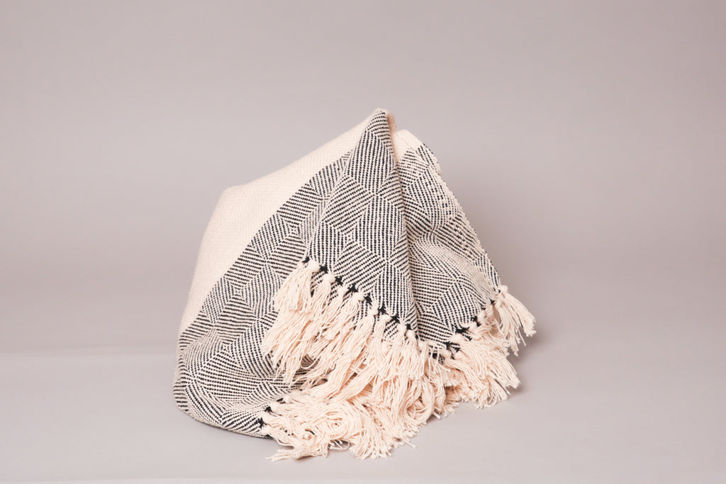 Geo plaid tisse main