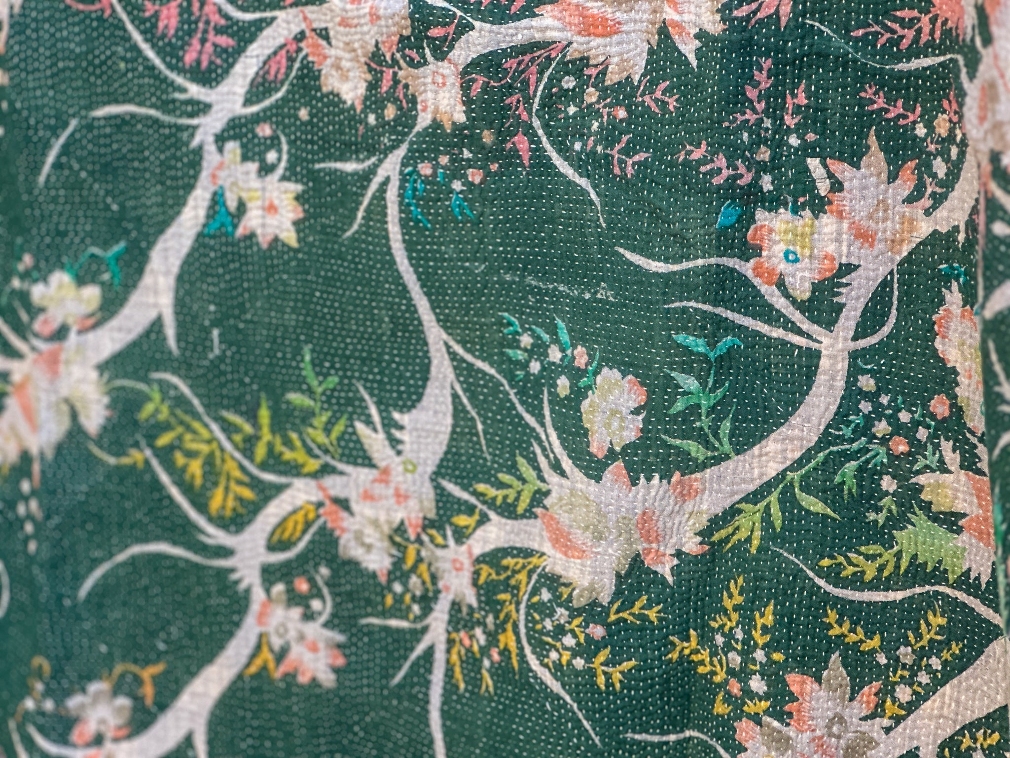 Vintage kantha Forest Green