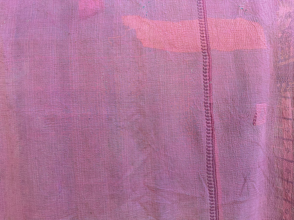 Couvre-lit Kantha Vintage en Coton Recyclé  No.16 "Peony"