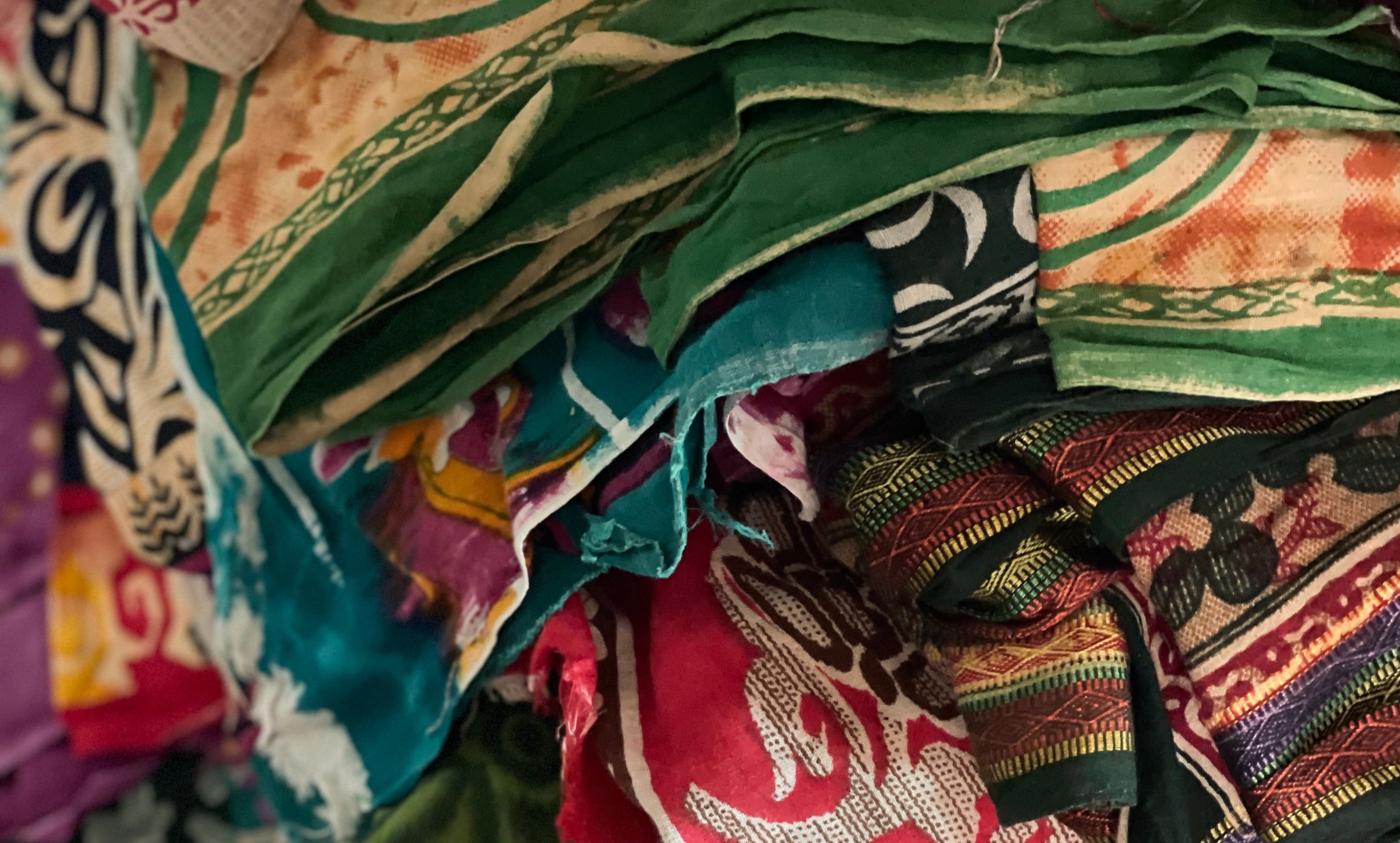 Textiles, saris a recyclé.