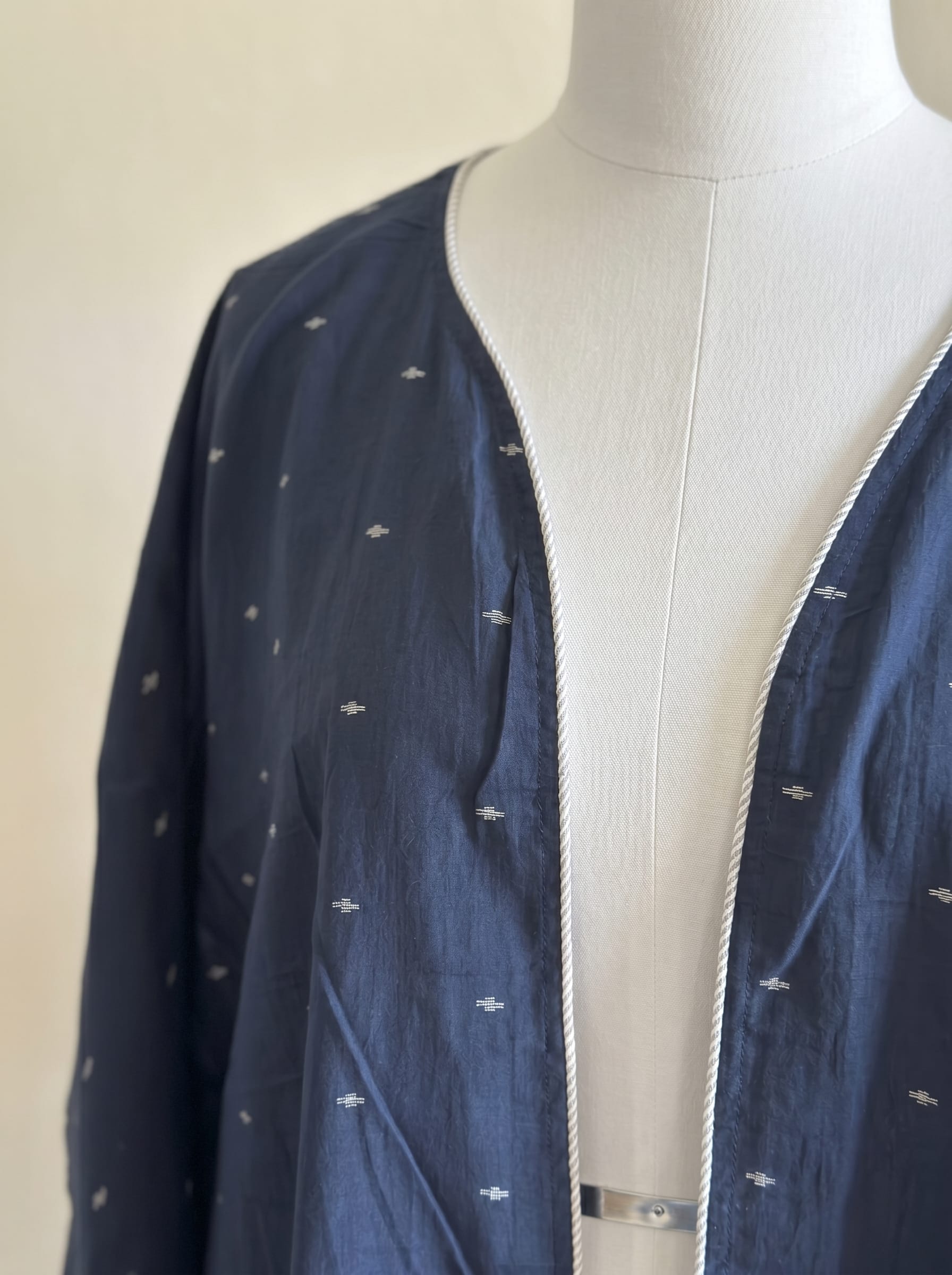 Robe en coton jamdani tissé main