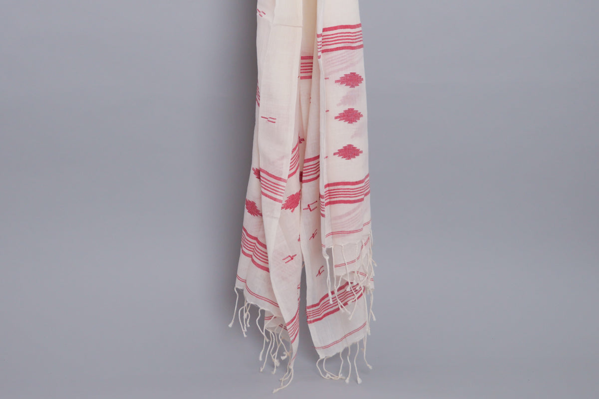 Echarpe ou Chale, Coton Doux et Fin, Tissé Main