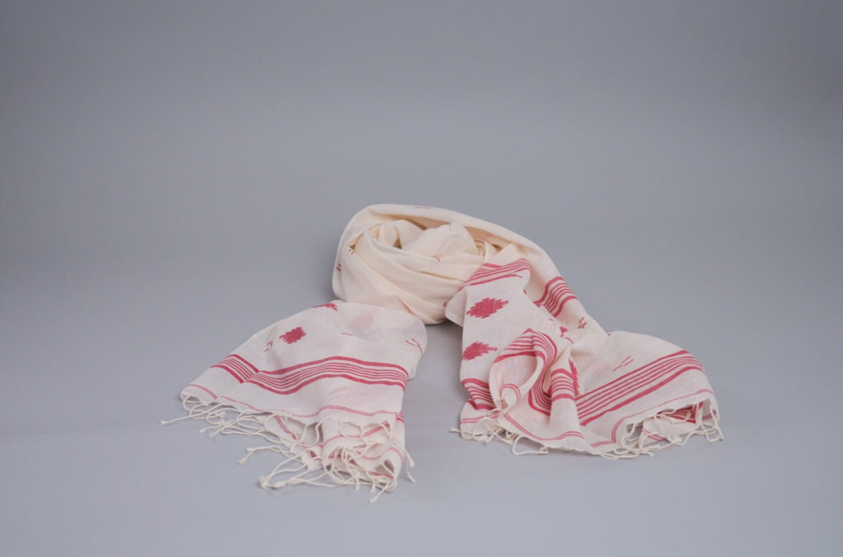 Echarpe ou Chale, Coton Doux et Fin, Tissé Main
