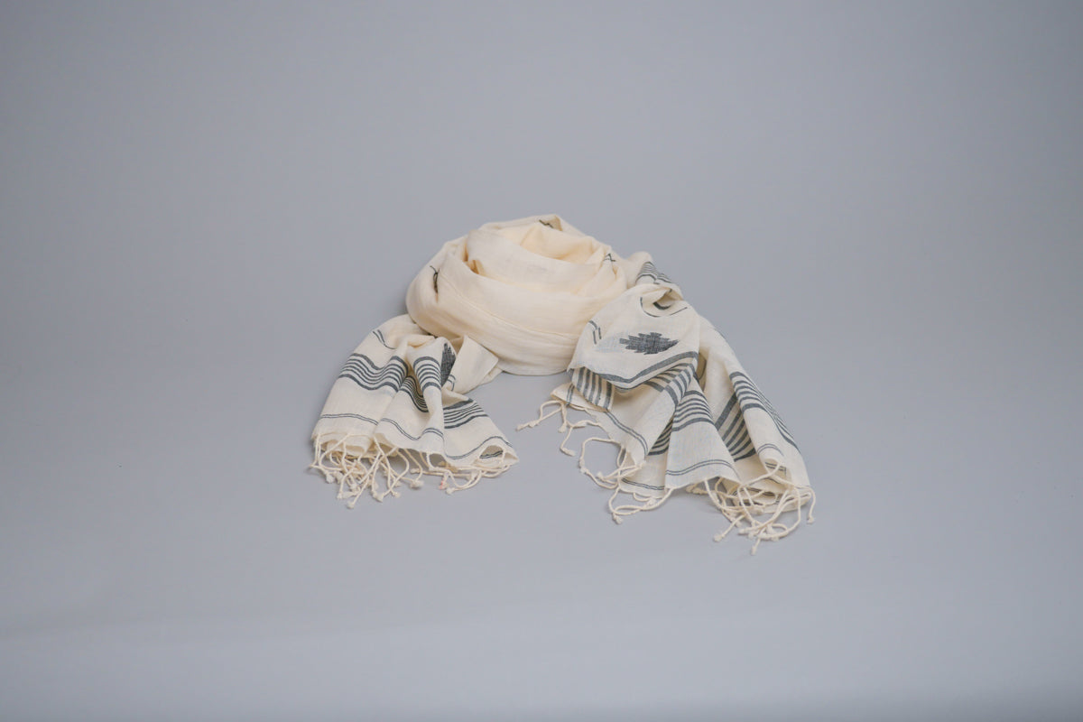 Echarpe ou Chale, Coton Doux et Fin, Tissé Main