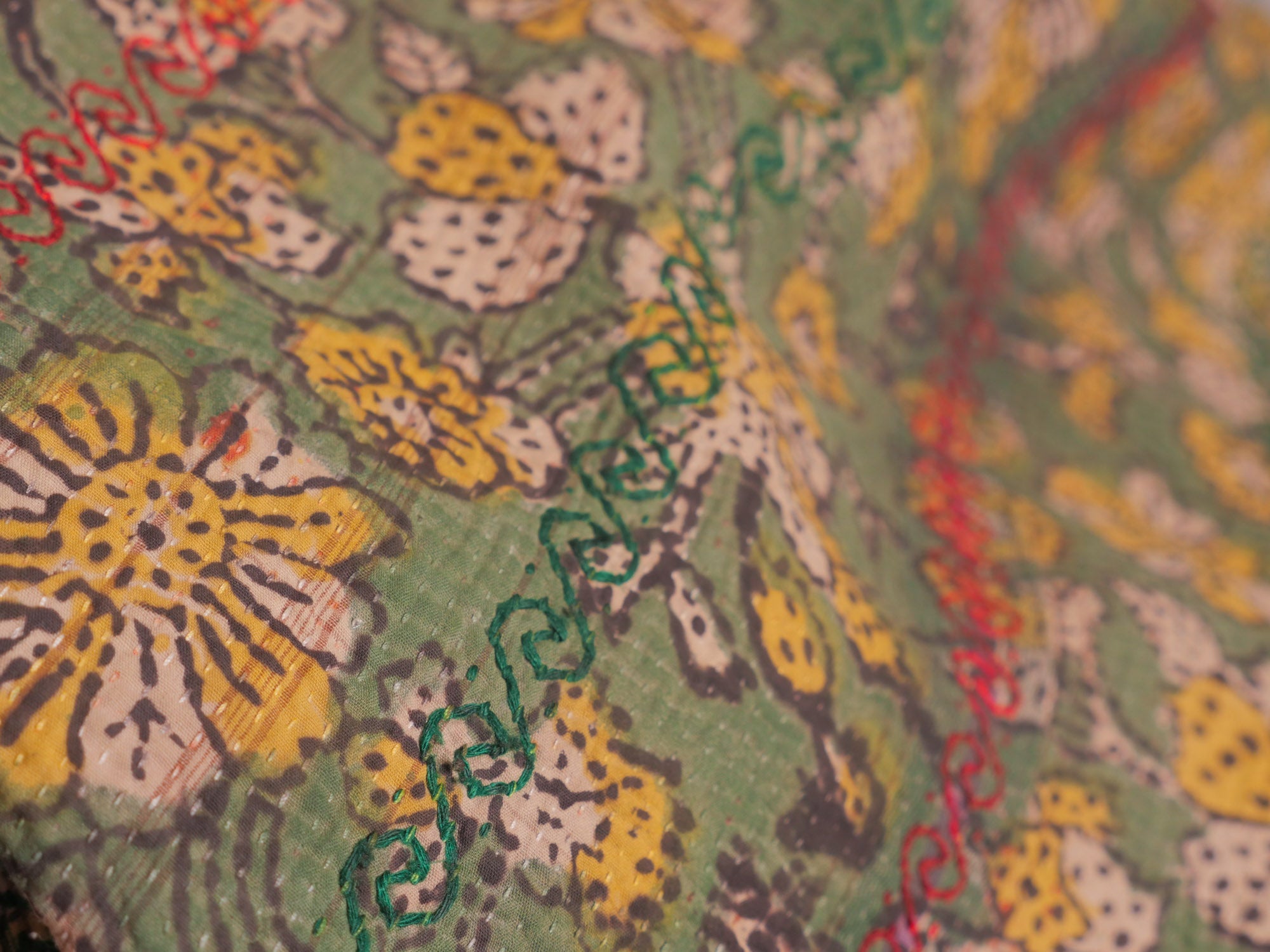 Vintage kantha brodé main