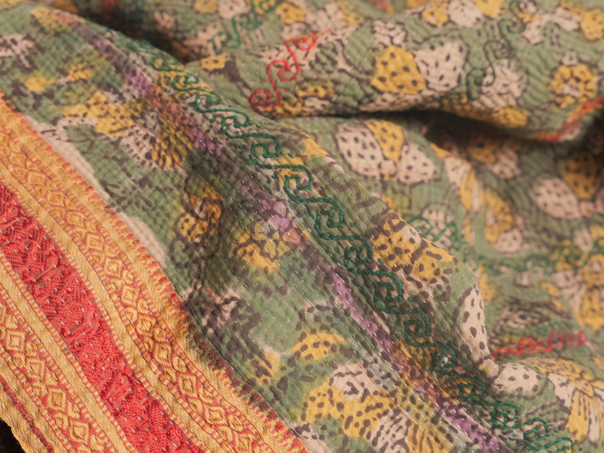 Vintage kantha brodé main