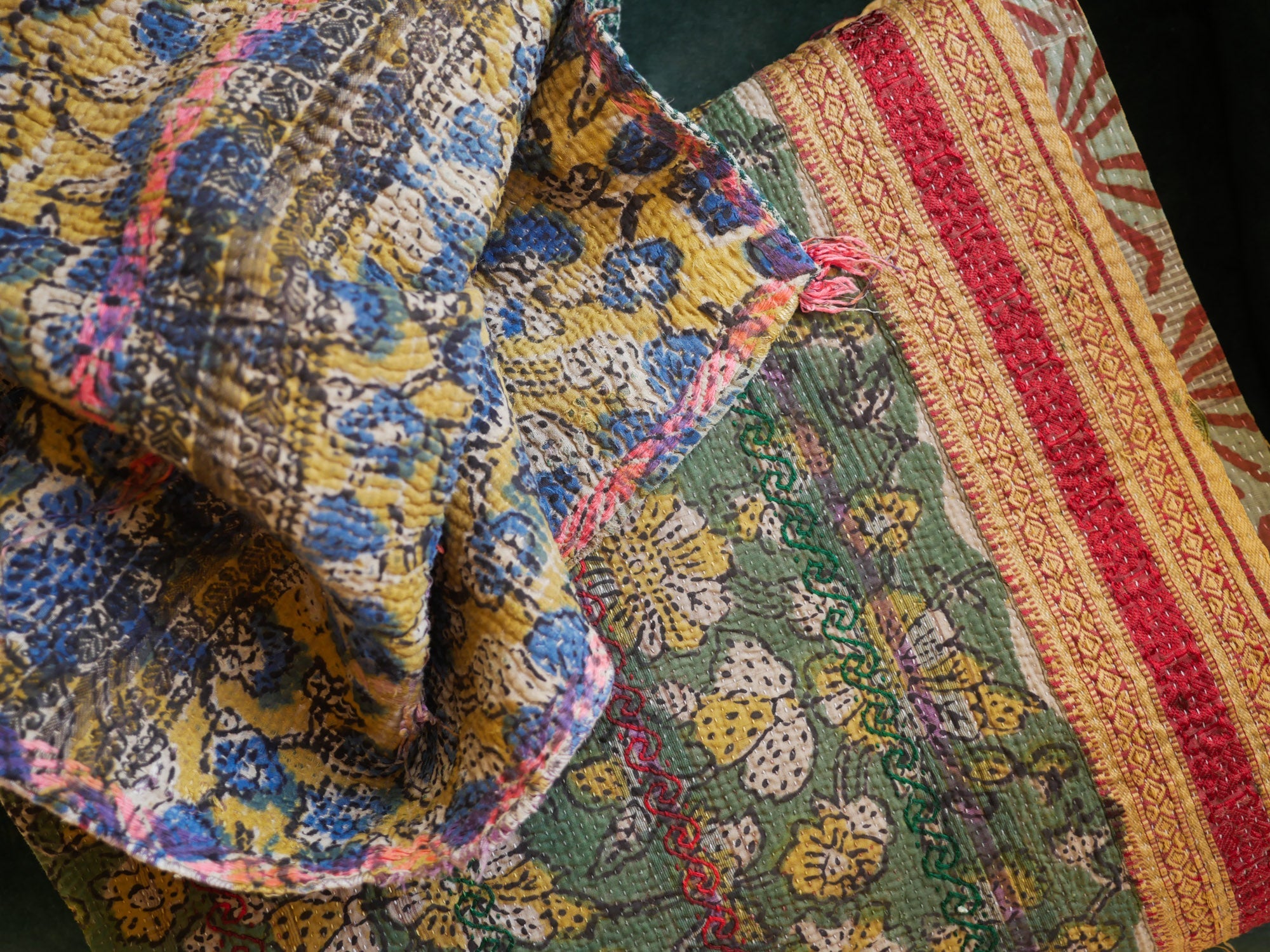 Vintage kantha brodé main