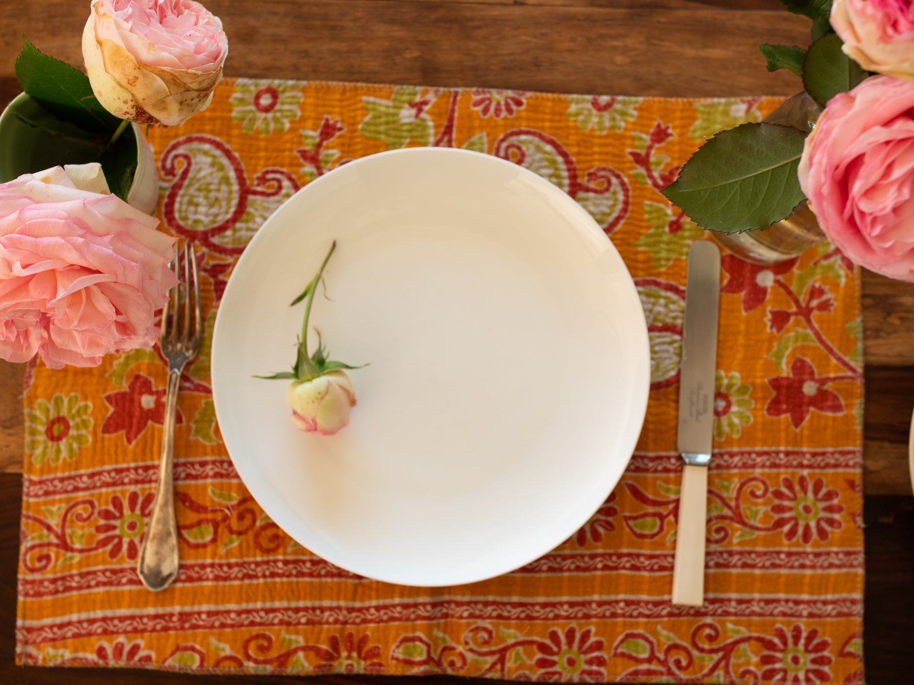 Set de tables réversibles en coton vintage