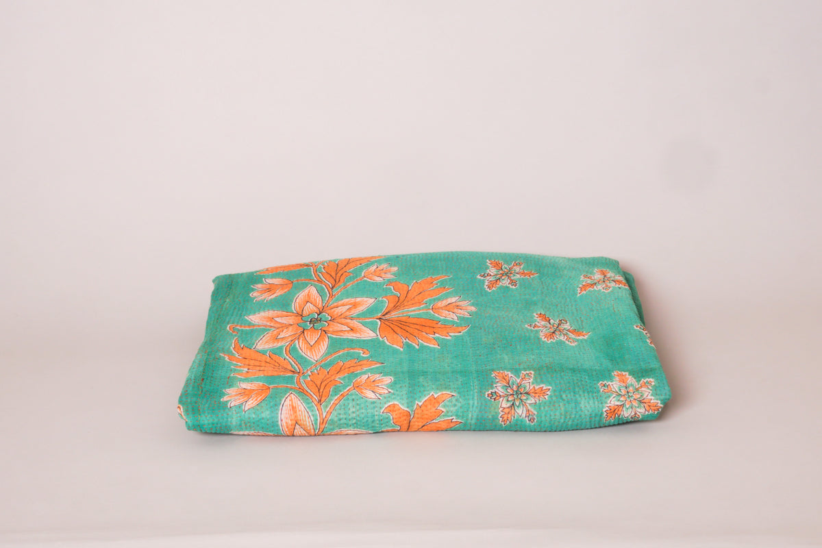 Kantha sari couvre lit Nitella & Coral