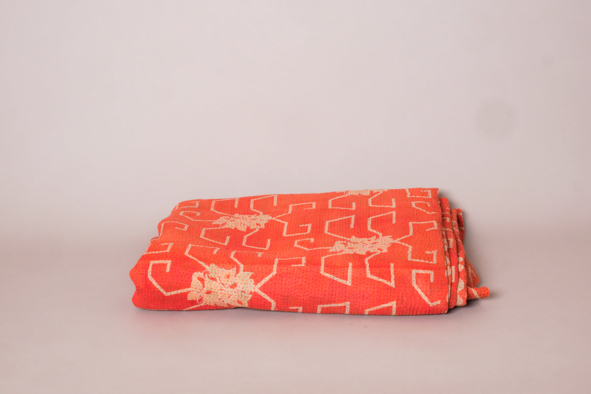 Kantha sari couvre lit Nitella & Coral