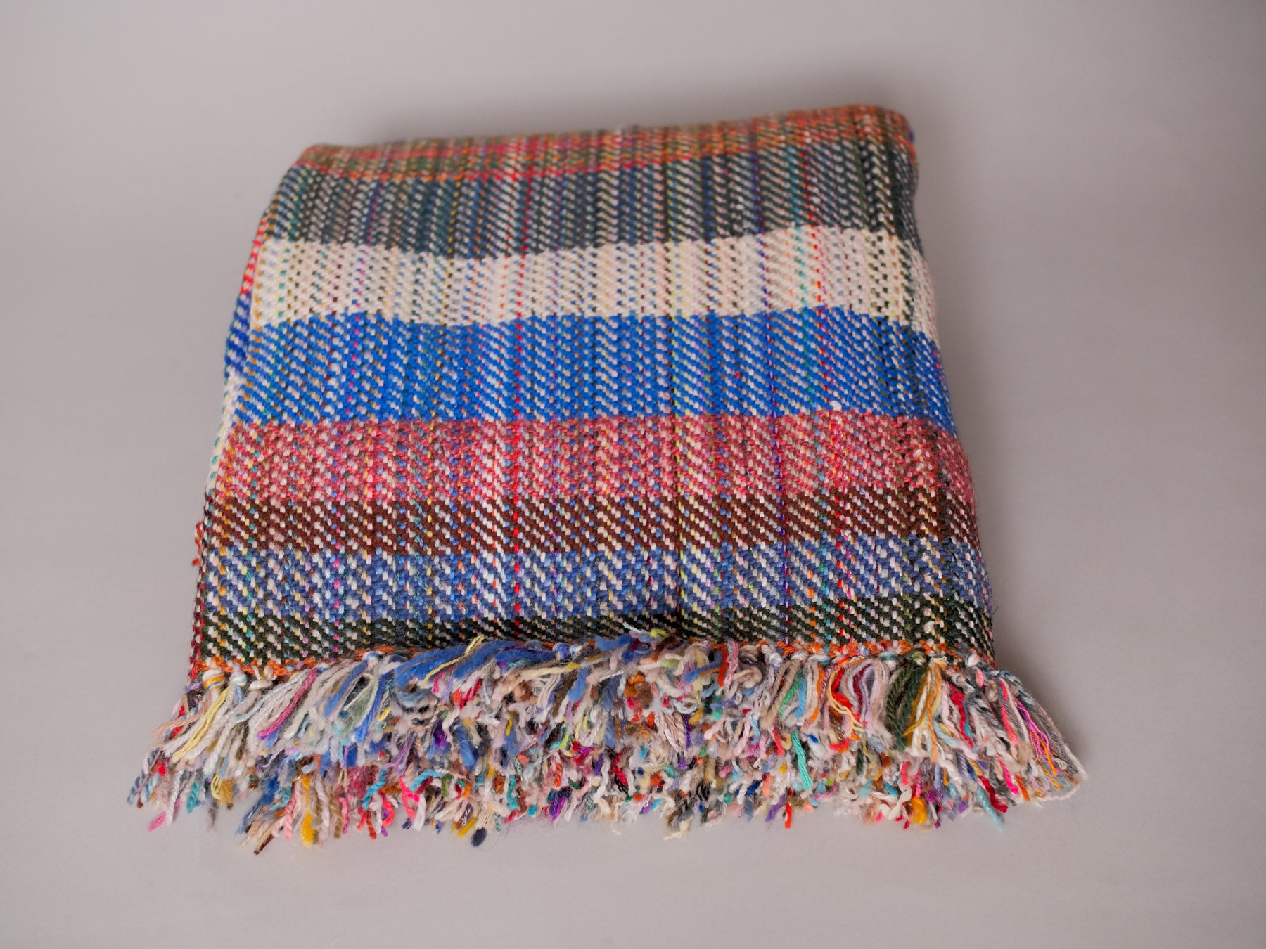 Couverture khadi, tissé main en laine recyclé  No.15 Image secondaire du produit