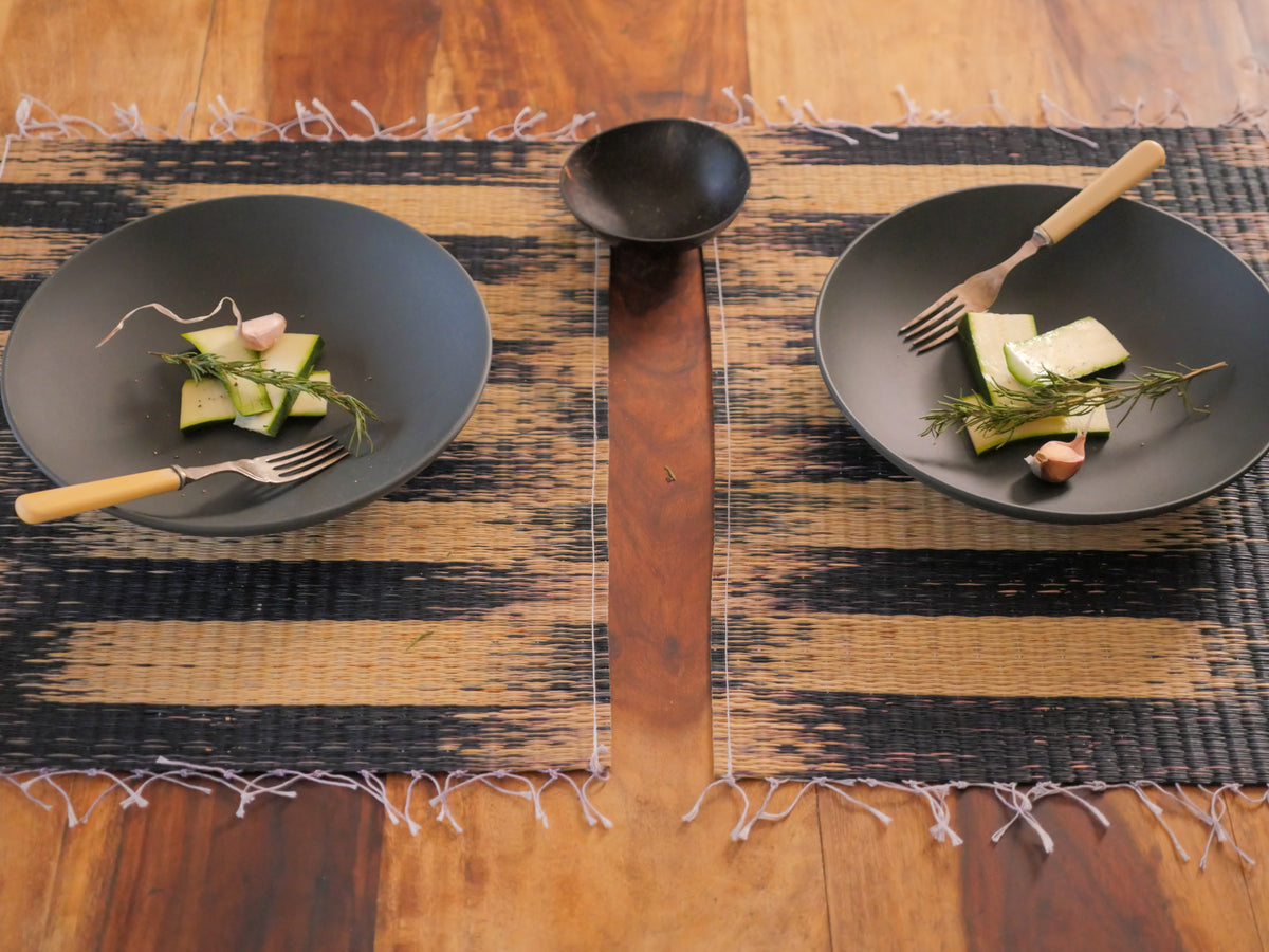 Set de table tissé main, Rivière Noir