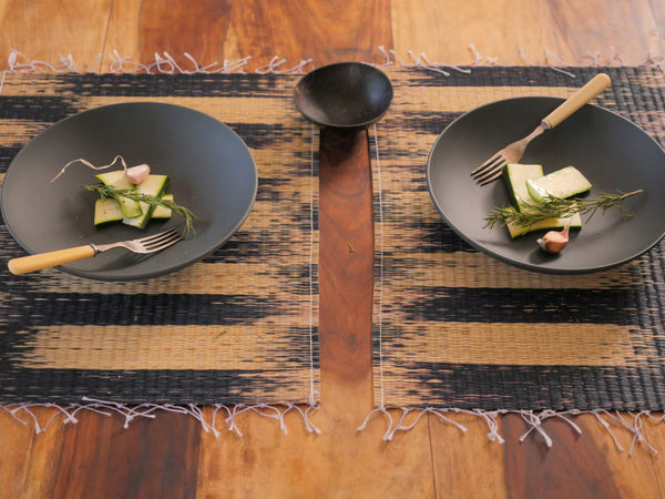 Set de table tissé main, Rivière Noir