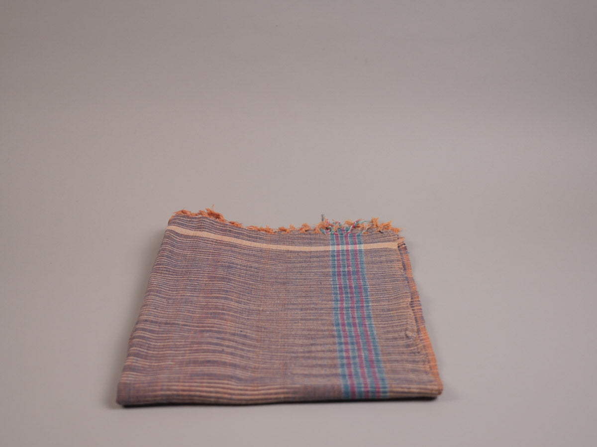 Torchon "Space Dye" Violet Coton Tissé Main