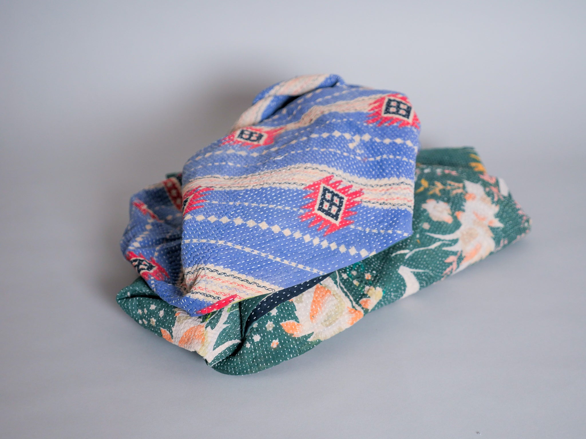 Vintage kantha Forest Green