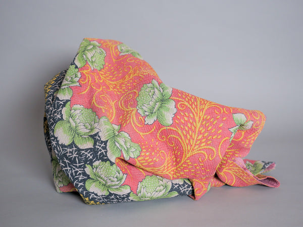 Vintage kantha plaid en coton recyclé