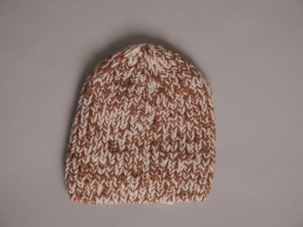 Bonnet bébé en laine himalayenne fait main, teinte à la main, couleur naturelle & châtaigne