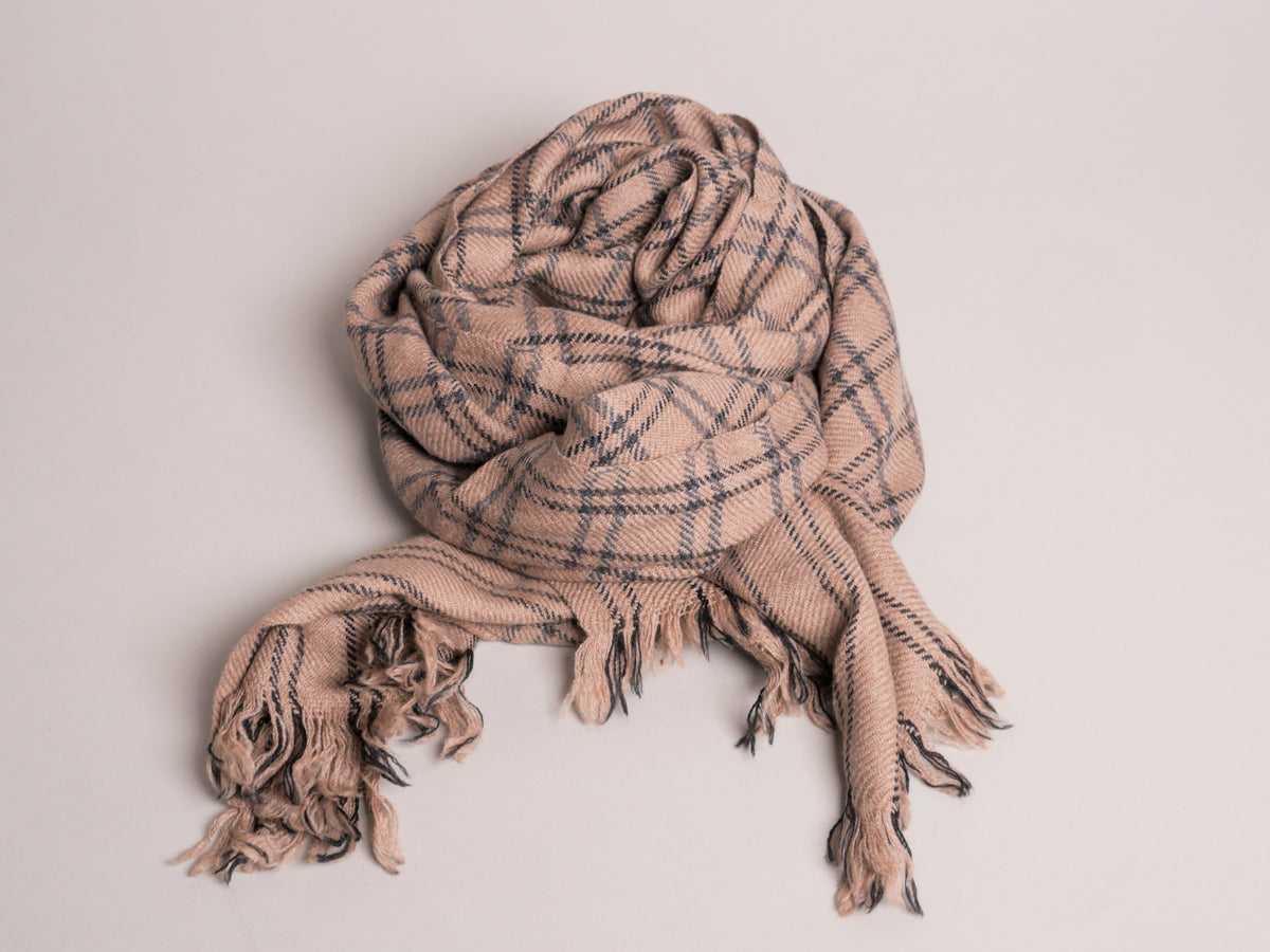 Ladakh 100% Pashmina Scarf, Mountain Tartan Main image
