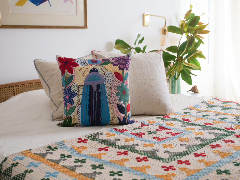 Jaipur Couverture Brodé Main "Bold"  Grande