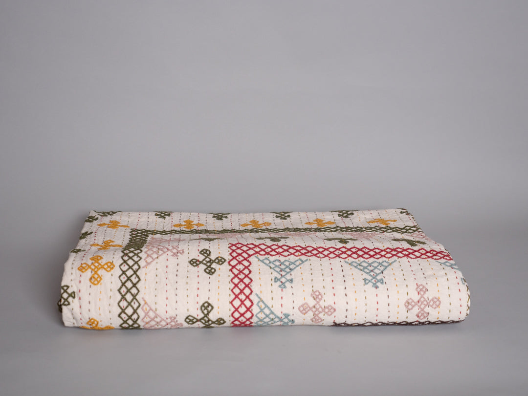 Couverture brodé à la main, coton Rabari  Image principale du produit