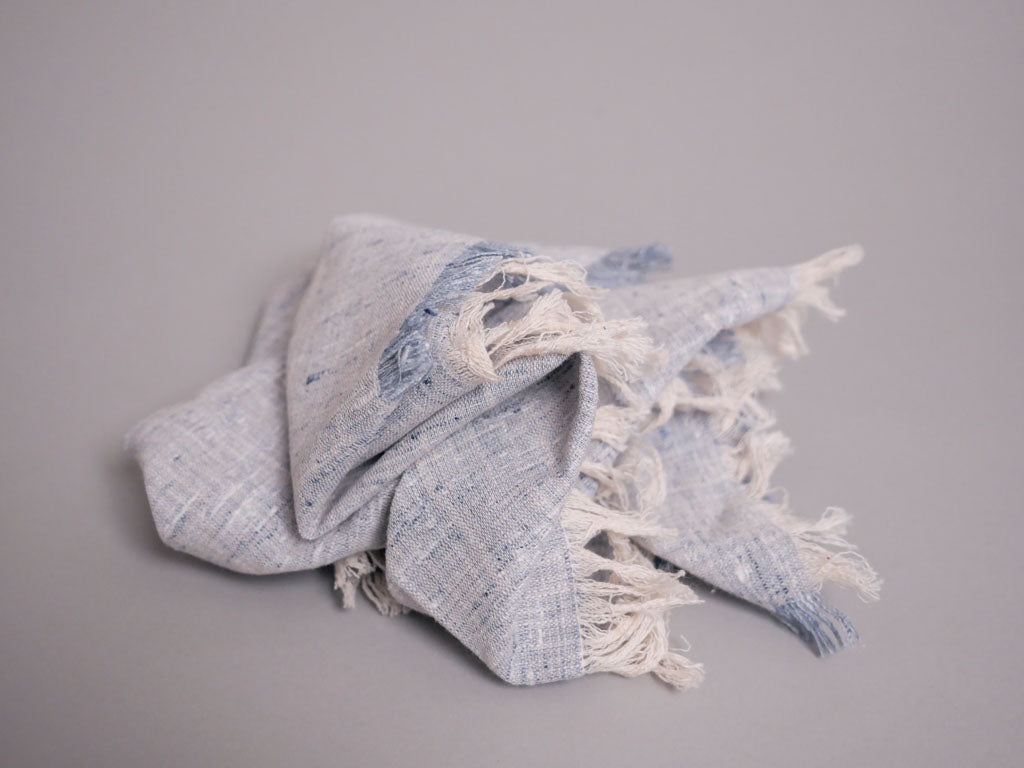 Set de 4 serviettes en pur coton tissées à la main artisanalement