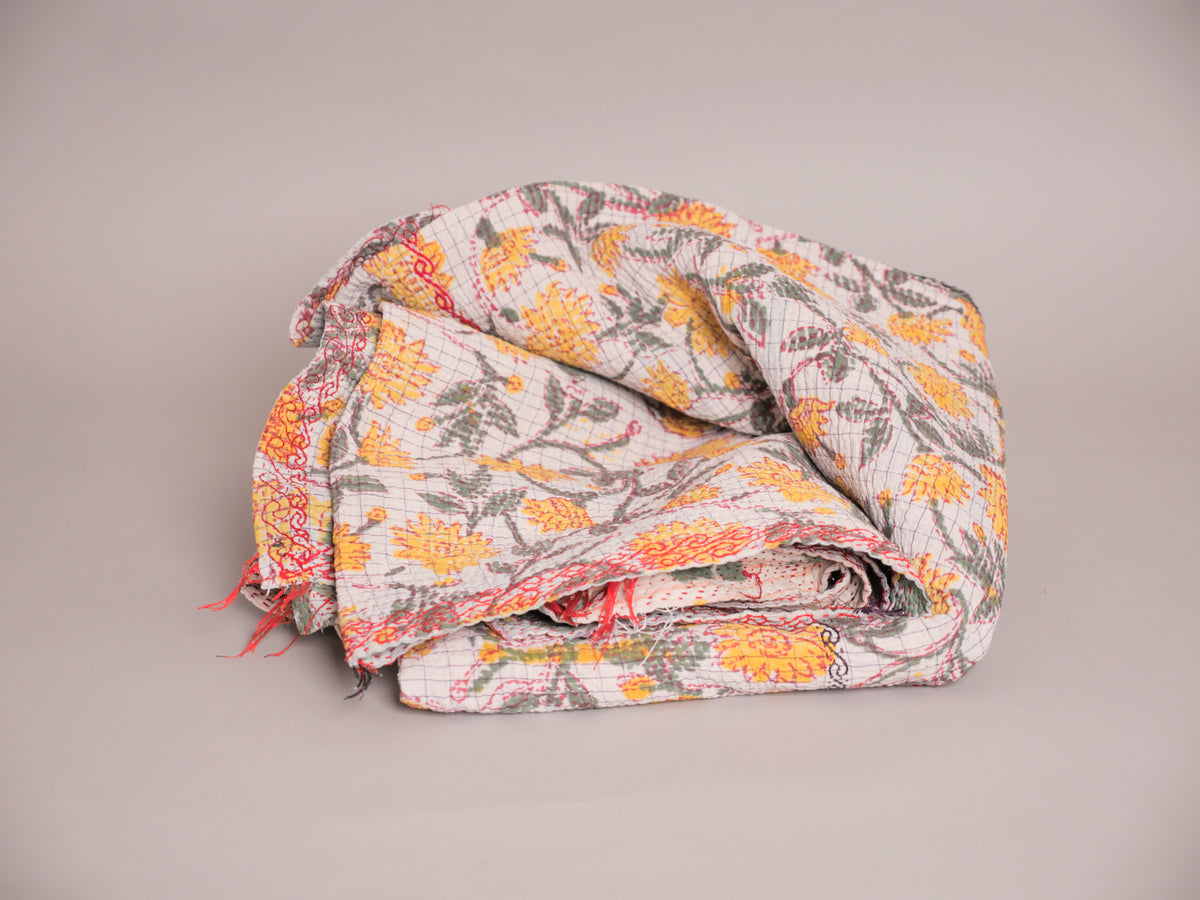 Couverture kantha vintage imprimé