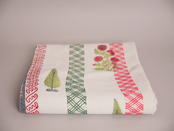 Couverture brodé main, motif cypress 