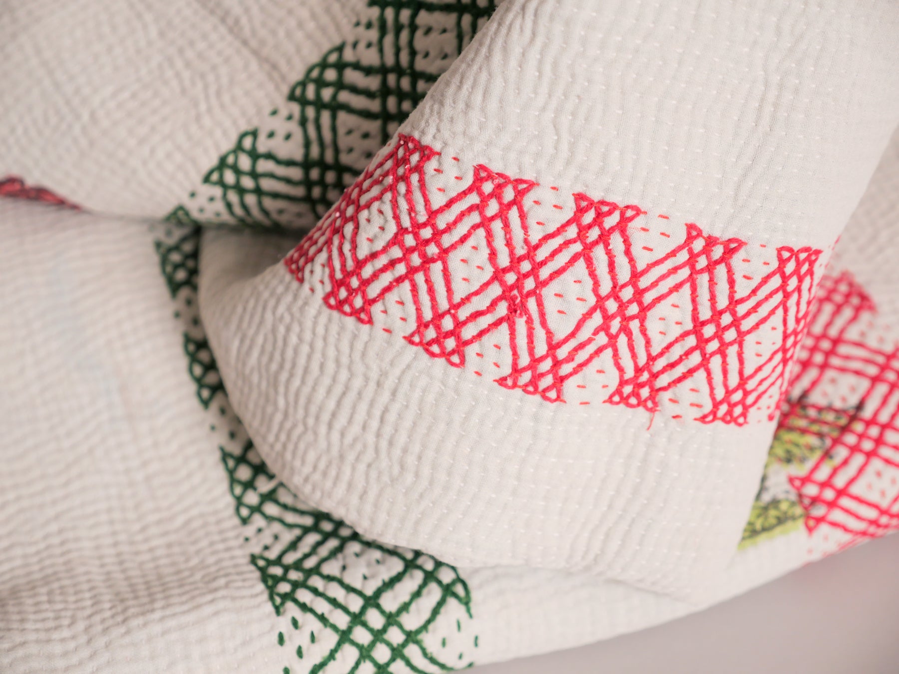 Vintage Block Printed Kantha Cypress Image secondaire du produit