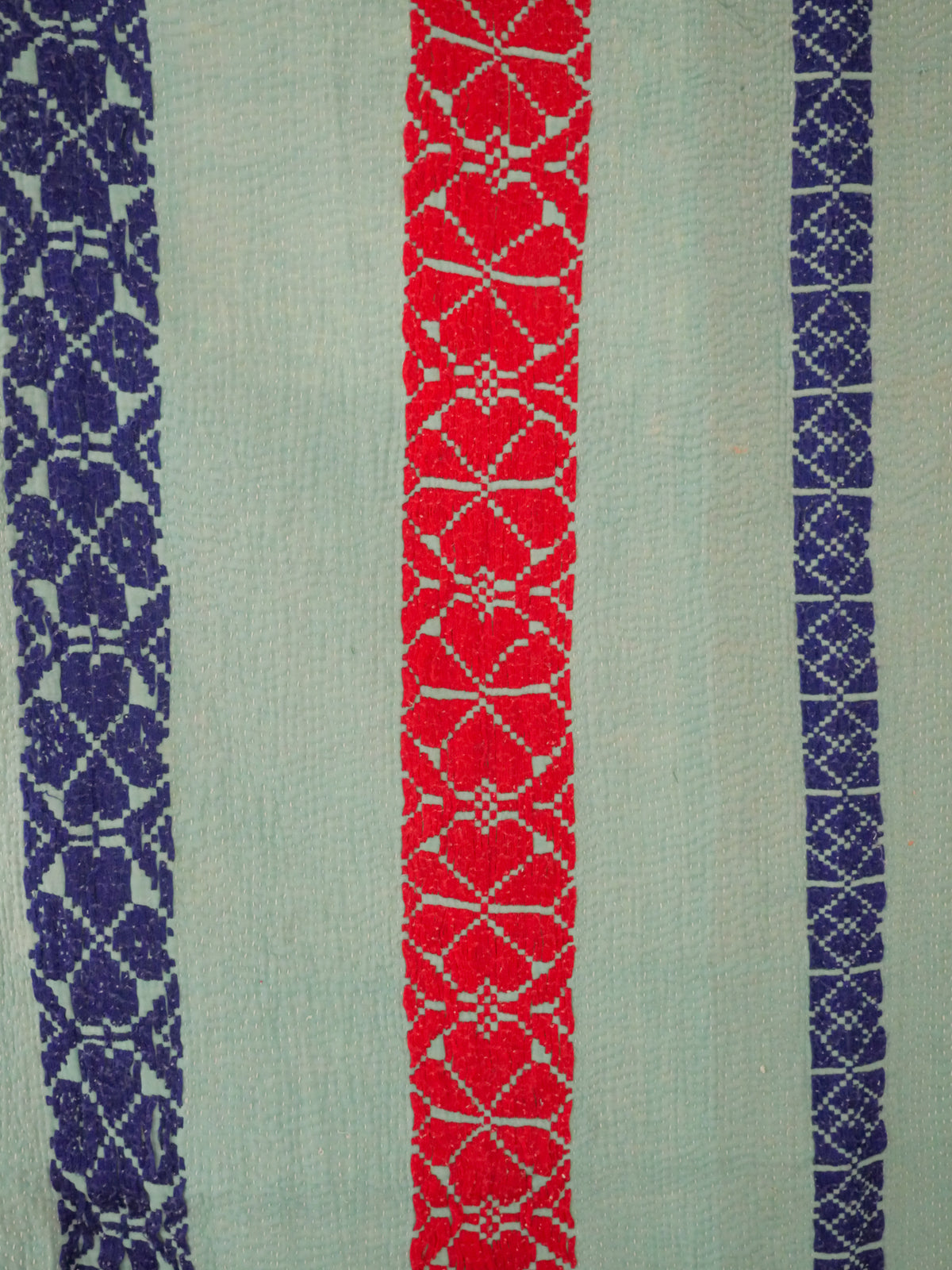 Kantha couvre lit brodé